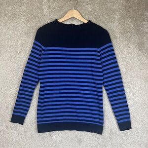 Talbots Sweater Womens Small Purple Stripe Rayon Blend Long Sleeve Zip- 2243*